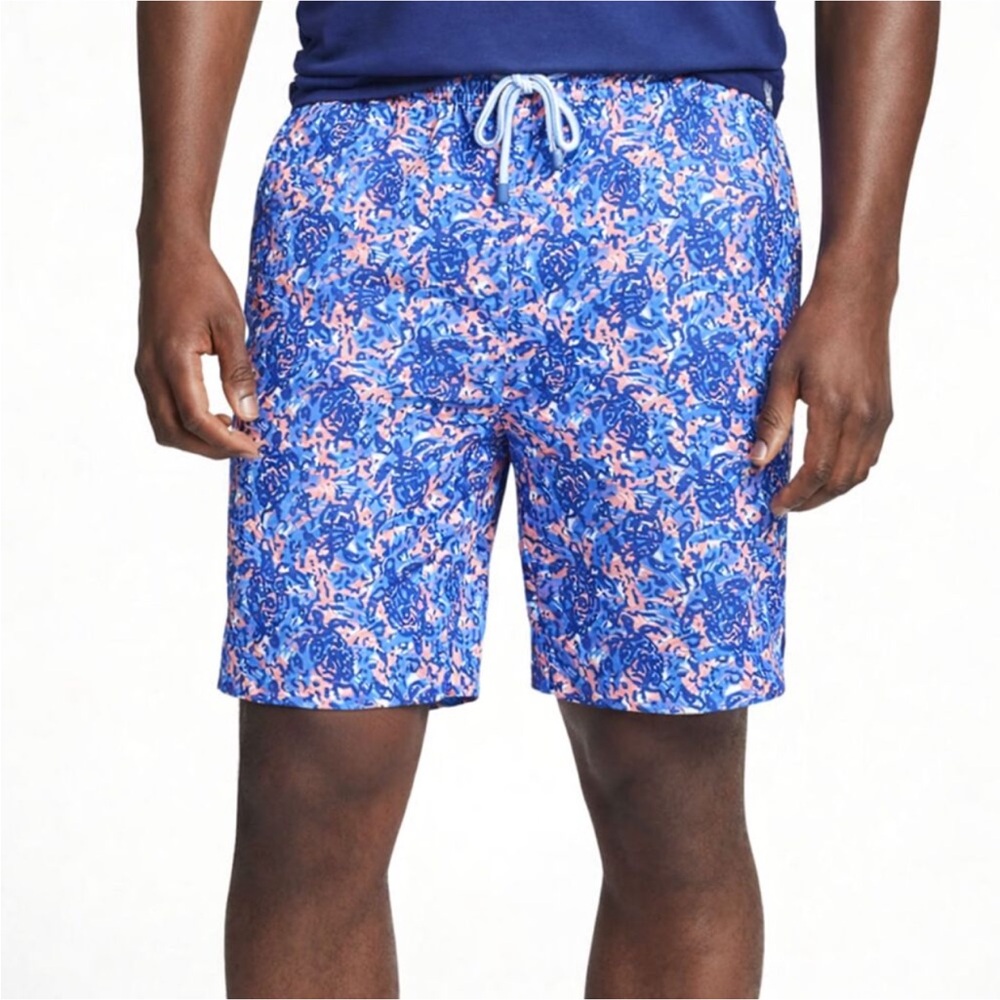 Peter Millar Seaside Turtle Tide Men's Lined Swim Shorts - XL